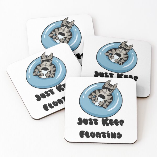 Item preview, Just Keep Floating You Cool Cat designed and sold by Yviemakes.