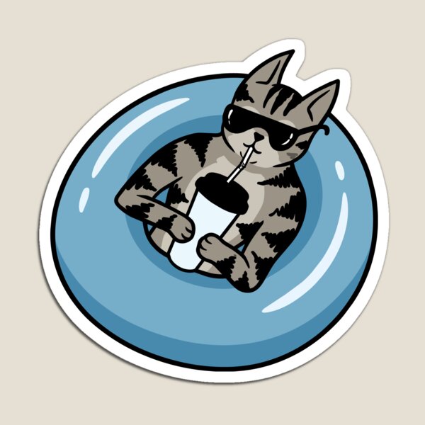 Item preview, Just Keep Floating You Cool Cat designed and sold by Yviemakes.