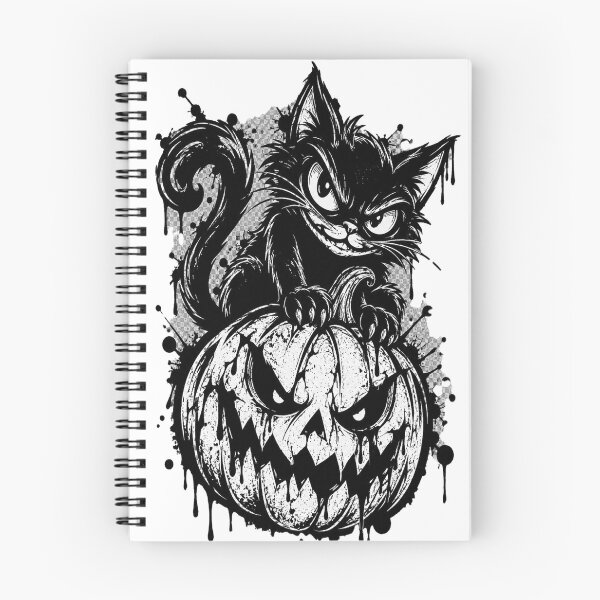 Item preview, Creepy Black Cat Jack O Lantern Evil Halloween Pumpkin Art designed and sold by shemodas.