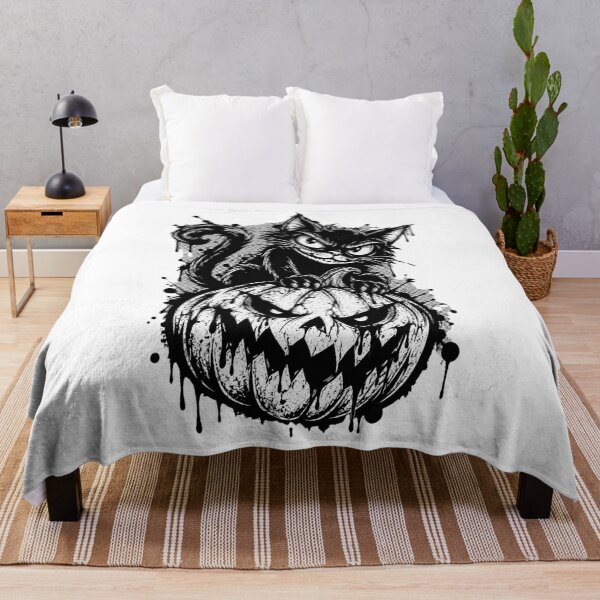 Item preview, Creepy Black Cat Jack O Lantern Evil Halloween Pumpkin Art designed and sold by shemodas.