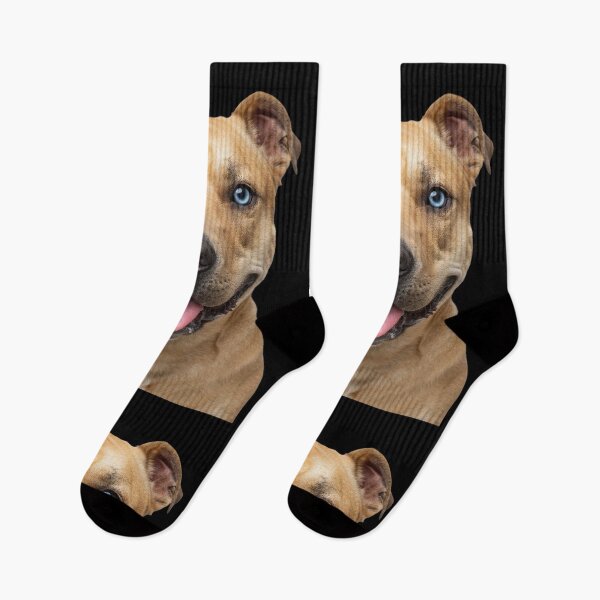 Item preview, Pitbull Dog Face Blue Eyes Smiling Portrait Art designed and sold by cabana.space.
