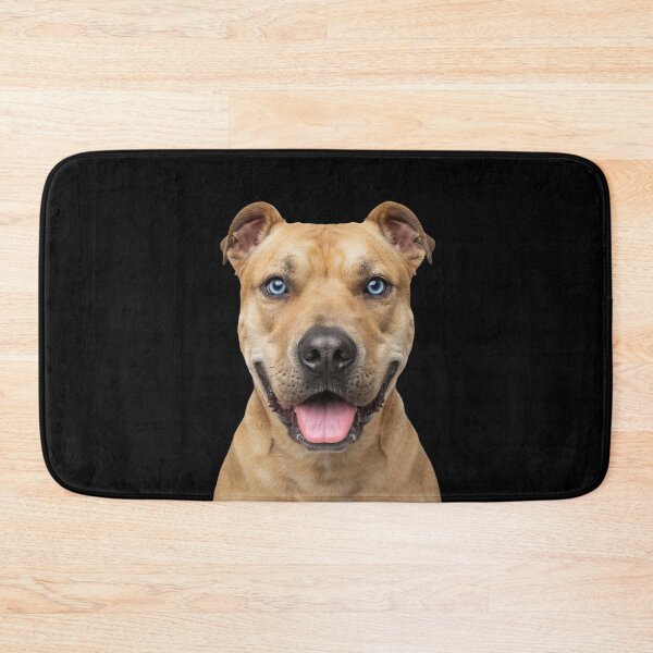 Item preview, Pitbull Dog Face Blue Eyes Smiling Portrait Art designed and sold by cabana.space.