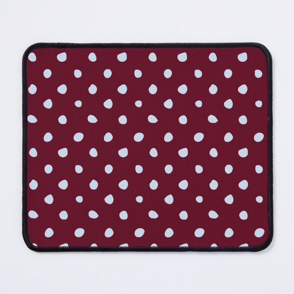 Item preview, Retro Spot Pattern Light Blue Organic Polka Dots on Burgundy designed and sold by Moxiefolk Studio.