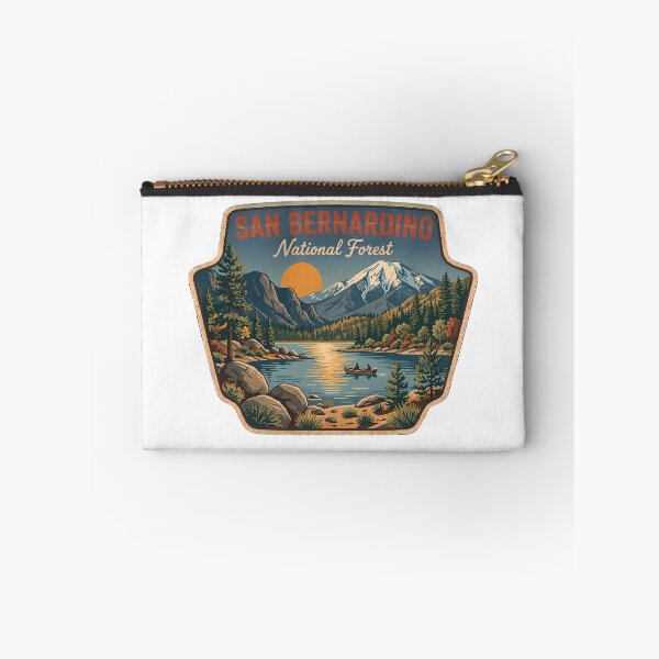 Item preview, San Bernardino National Forest Vintage Alpine Lake Mountain Art designed and sold by LittleArij.