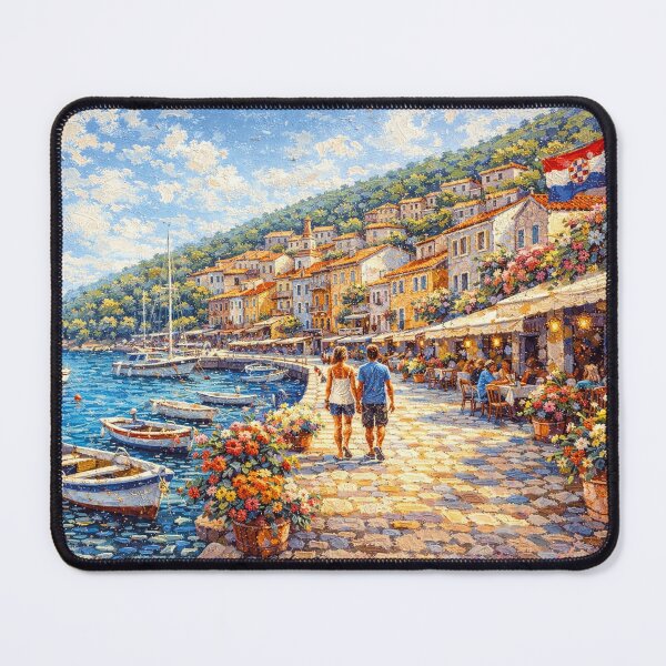 Item preview, Rabac, Croatia – a painting of a summer day in this beautiful European place. designed and sold by GalleryKauffeld.