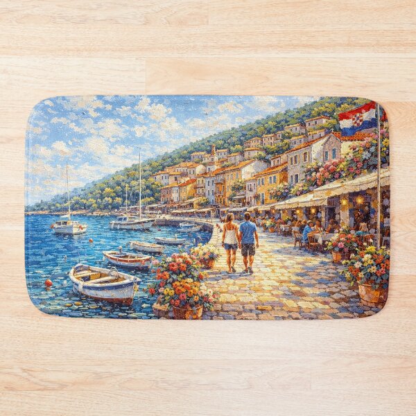 Item preview, Rabac, Croatia – a painting of a summer day in this beautiful European place. designed and sold by GalleryKauffeld.