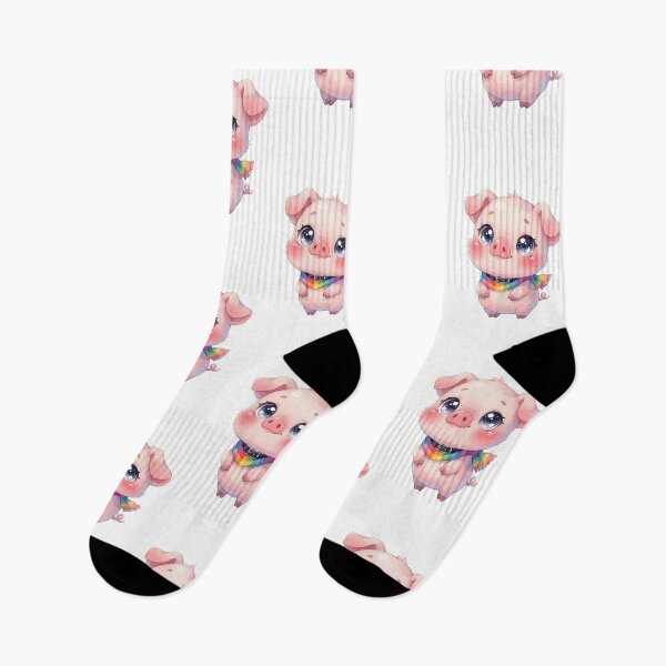Item preview, Cute Pride Pig Rainbow Scarf Art designed and sold by ZhivanCrimson.
