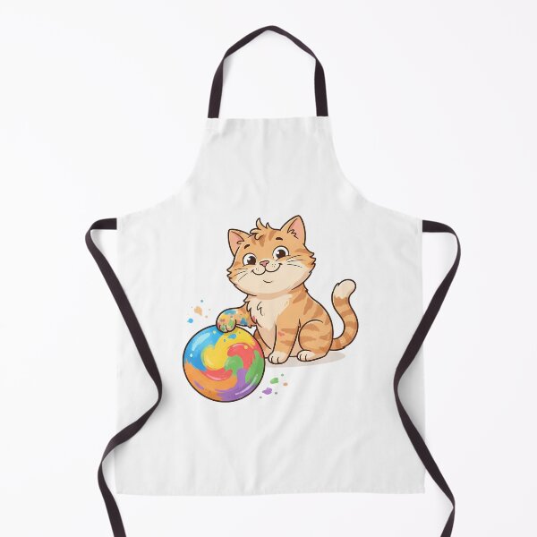 Aperçu de l'œuvre Chat tigré Dot Day Range avec une illustration colorée et mignonne créée et vendue par hustongriceldas.