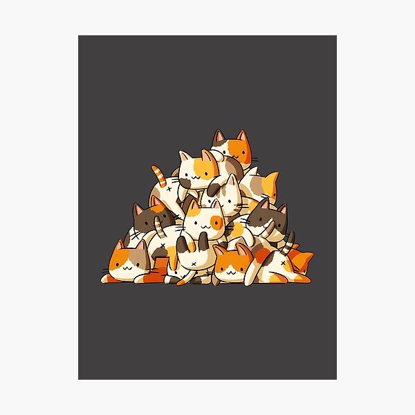 Item preview, Adorable Kitty Pile Cute Cat Stack Illustration for Cat Lovers designed and sold by Yobconcept.