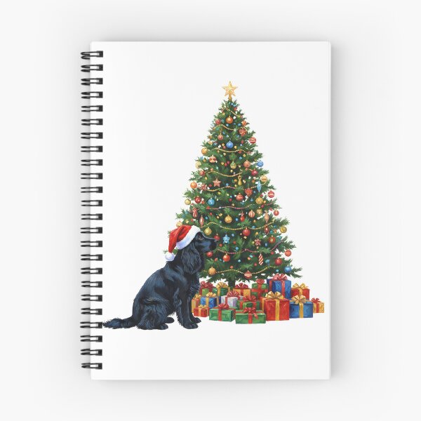 Item preview, Elegant Black Cocker Spaniel Christmas Oil Painting | Holiday Dog and Tree Art designed and sold by VibranPalette.
