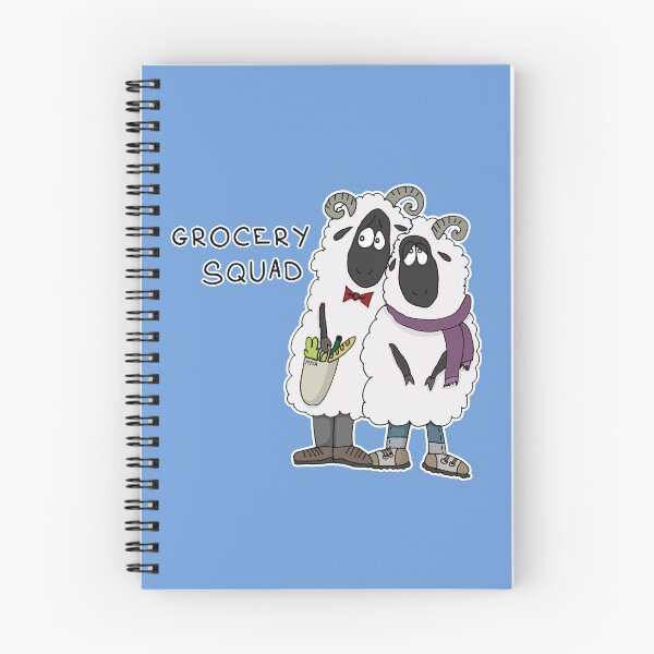 Item preview, Grocery Squad Sticker | Funny Sheep Guys Shopping Pun designed and sold by MyxaART.