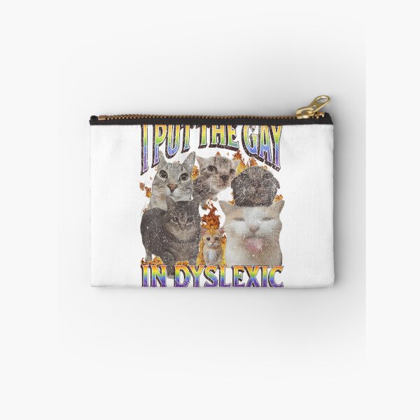 Item preview, Funny Dyslexic Cat Meme Graphic with Playful LGBTQ+ Pride Humor designed and sold by Yobconcept.