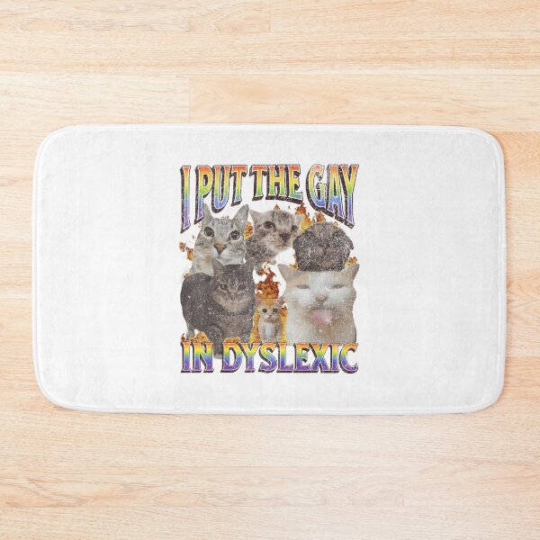Item preview, Funny Dyslexic Cat Meme Graphic with Playful LGBTQ+ Pride Humor designed and sold by Yobconcept.