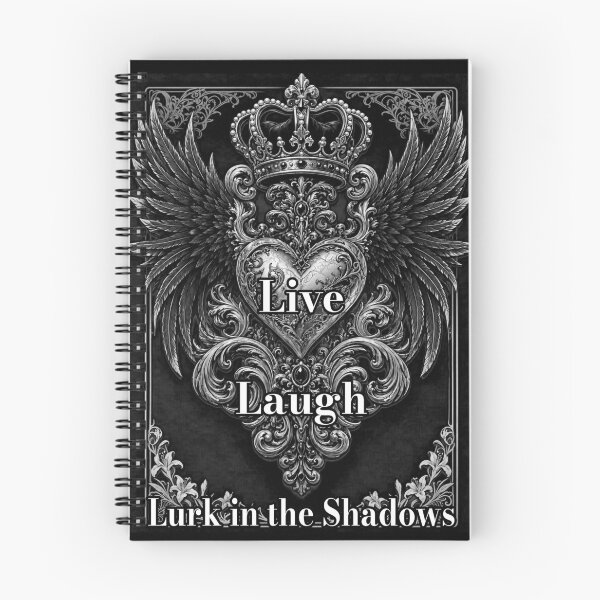 Item preview, Live Laugh Lurk in the Shadows – Gothic Crown & Black Wings designed and sold by A-T-H.