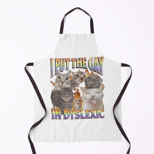 Item preview, Funny Dyslexic Cat Meme Graphic with Playful LGBTQ+ Pride Humor designed and sold by Yobconcept.