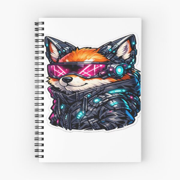 Item preview, Cyberpunk Fox with Futuristic Visor and Techwear Jacket Sticker designed and sold by CyberPaws Art.