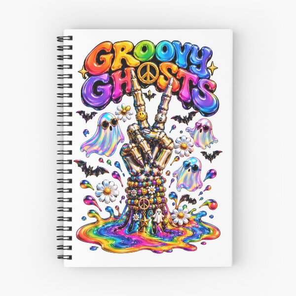 Item preview, Groovy Ghosts Retro Skeleton Peace Sign designed and sold by Sovereign Supply Co..