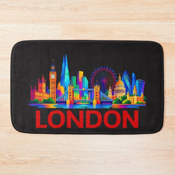 Item preview, London Skyline Colorful Geometric Illustration with Bold Typography designed and sold by MetaModel Editions.