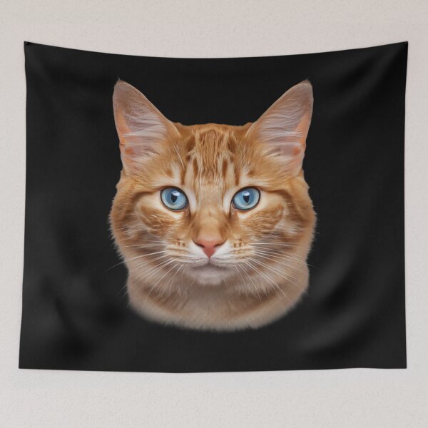 Item preview, Orange Tabby Cat Face Blue Eyes Ginger Cat Art designed and sold by cabana.space.
