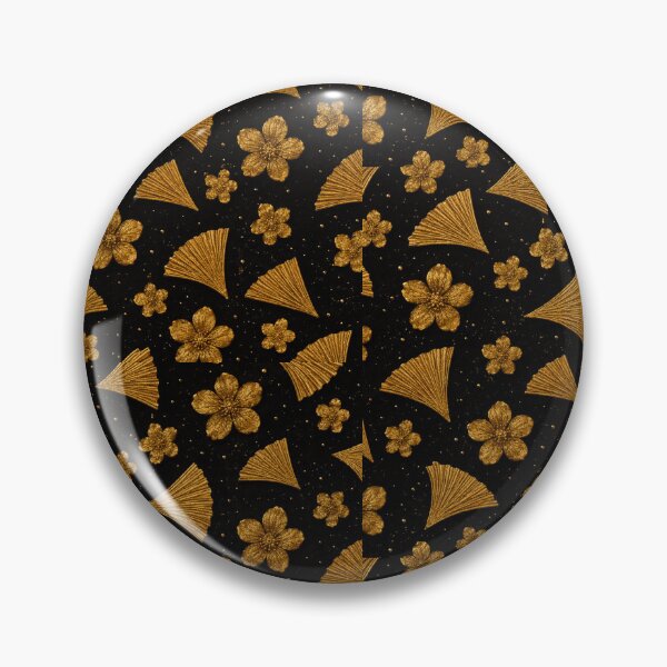 Item preview, Gilded Gold Blossoms and Fans Mixed Media Art designed and sold by THE SPLATTERED HAUS BY SAGE BANKS.