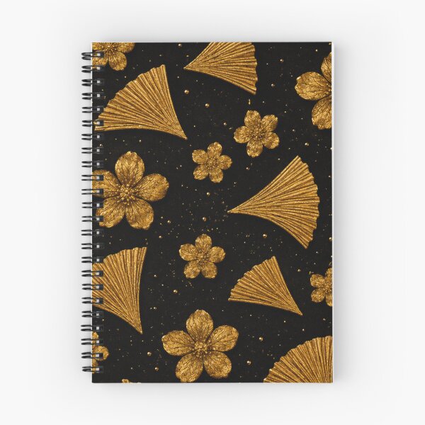 Item preview, Gilded Gold Blossoms and Fans Mixed Media Art designed and sold by THE SPLATTERED HAUS BY SAGE BANKS.