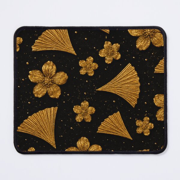 Item preview, Gilded Gold Blossoms and Fans Mixed Media Art designed and sold by THE SPLATTERED HAUS BY SAGE BANKS.