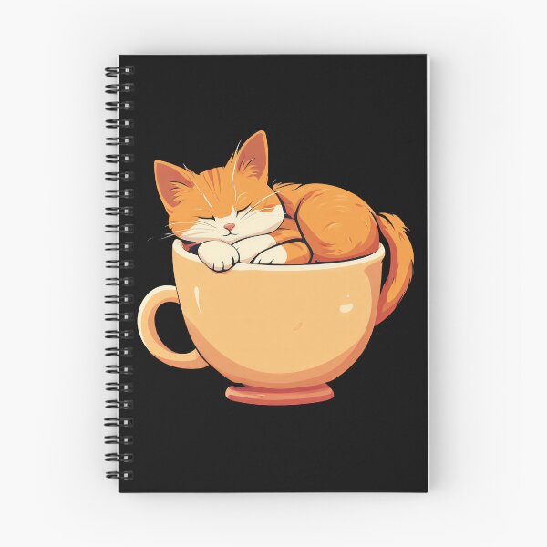 Item preview, Cute orange cat sleeping in a coffee cup - Minimalist illustration designed and sold by simoshou.