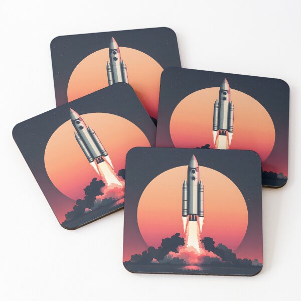 Item preview, Vintage Space Rocket, 3d Render, Warm Sunset designed and sold by Checho30.