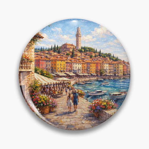 Item preview, Rovinj, Croatia – a painting of a summer day in this beautiful European city. designed and sold by GalleryKauffeld.