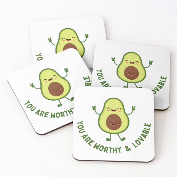 Item preview, You Are Worthy & Lovable – Cute Avocado Self Love Motivational Design designed and sold by SS DESIGN 09.