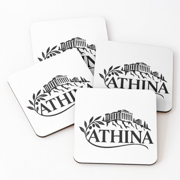 Item preview, Athina Acropolis Silhouette Typography with Olive Branch designed and sold by MetaModel Editions.
