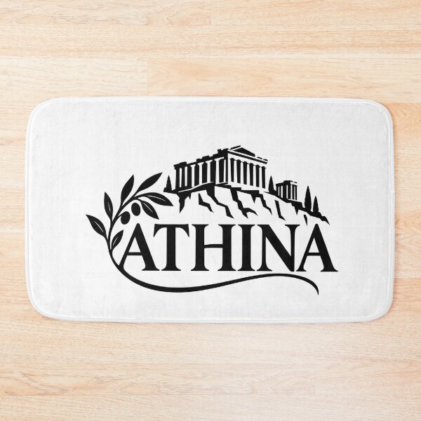 Item preview, Athina Acropolis Silhouette Typography with Olive Branch designed and sold by MetaModel Editions.