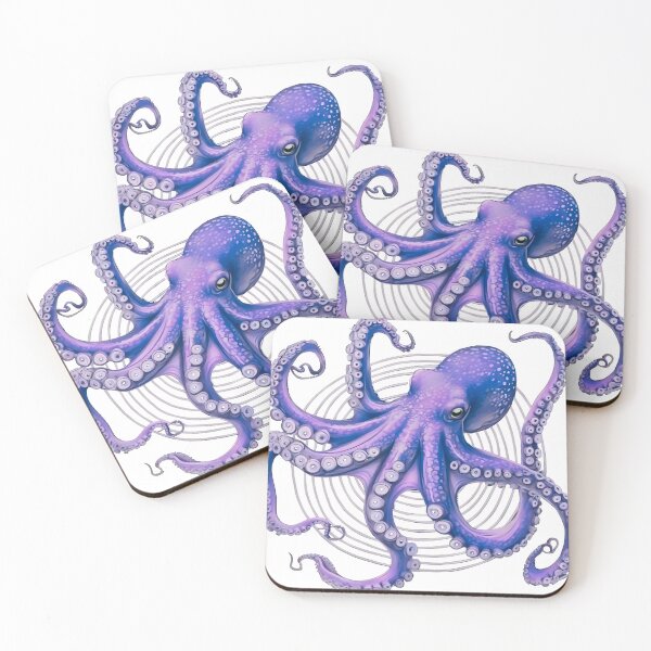 Item preview, violet octopus w concentric circles designed and sold by PhiloDoh.