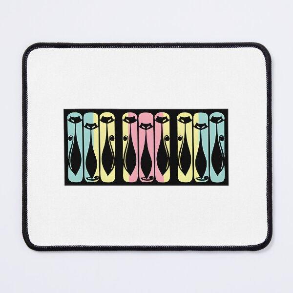 Item preview, Mid Century Modern Pastel Cats Artwork with Retro Style and Soft Colors designed and sold by Shawon Khan Sourov.