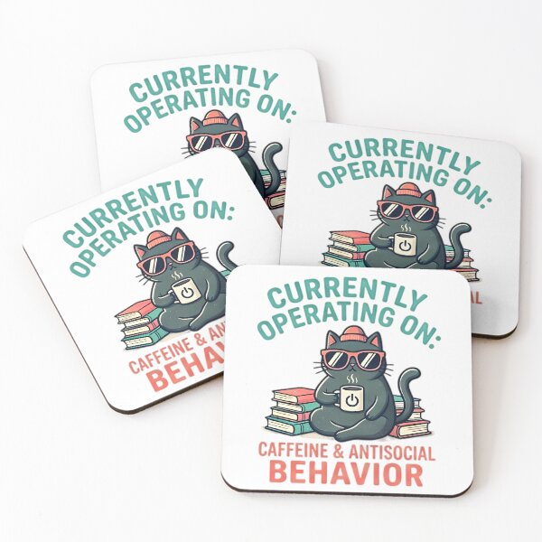 Item preview, Currently Operating On Caffeine And Antisocial Behavior Cat designed and sold by Pyt27.