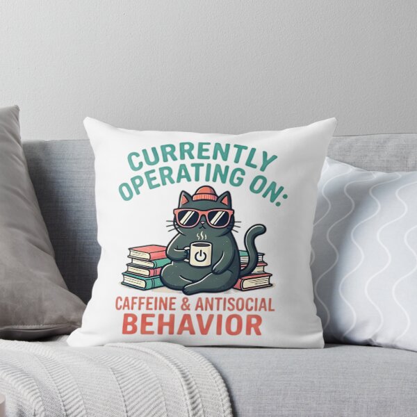 Item preview, Currently Operating On Caffeine And Antisocial Behavior Cat designed and sold by Pyt27.