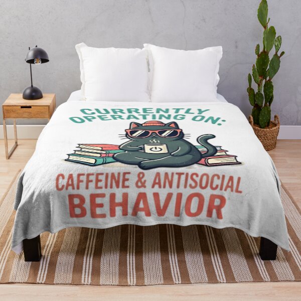 Item preview, Currently Operating On Caffeine And Antisocial Behavior Cat designed and sold by Pyt27.