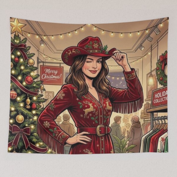 Item preview, Lederbraun: Crimson Christmas Cowgirl designed and sold by Lederbraun.