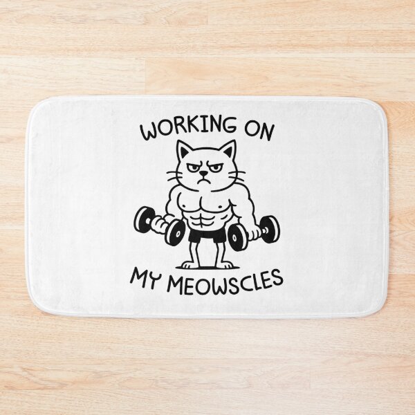 Item preview, Working On My Meowscles - Funny Cat Gym Humor designed and sold by gunaone-design.