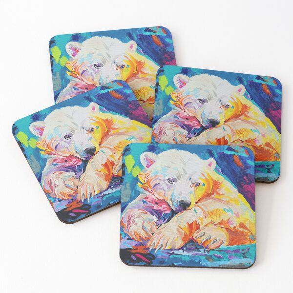 Item preview, Nanuk | Colourful Polar Bear Acrylic Painting designed and sold by RavenFosterArt.