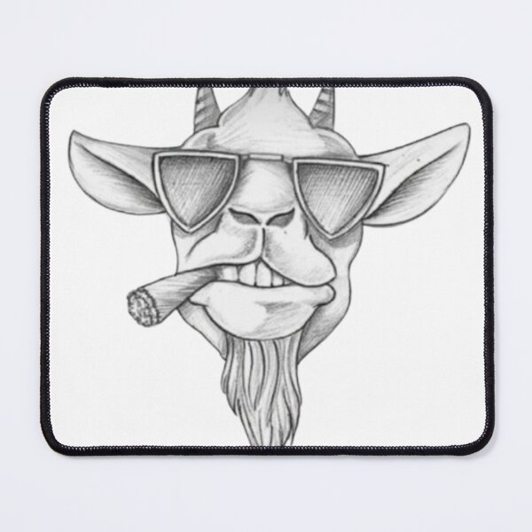 Item preview, Cool Goat Wearing Sunglasses Smoking Cigar designed and sold by RisingSunStyle.