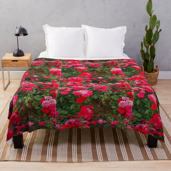 Item preview, Abundant Crimson Red and Pink Rose Garden Field designed and sold by BalkanBloomArt.
