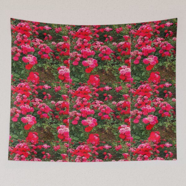 Item preview, Abundant Crimson Red and Pink Rose Garden Field designed and sold by BalkanBloomArt.