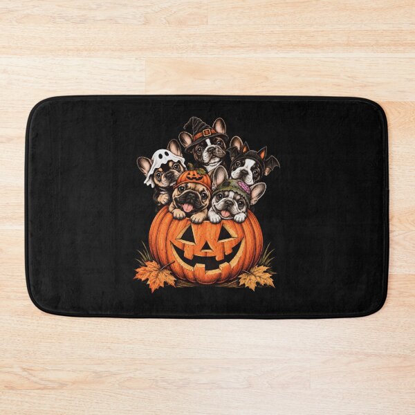 Item preview, Five Spooky French Bulldogs Halloween Pumpkin designed and sold by JerdbordinShop.