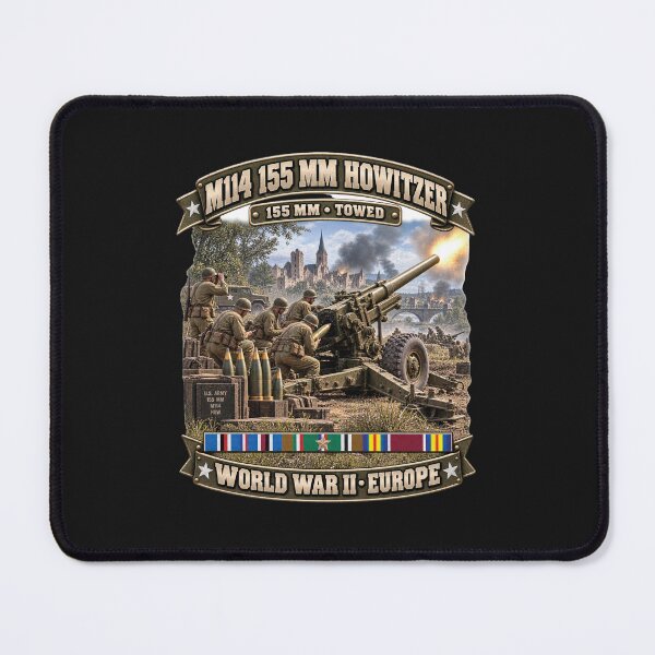 Item preview, M114 155mm, Howitzer, Towed Artillery - World War II SVC - 3D - Enhanced designed and sold by Military Insignia Products.