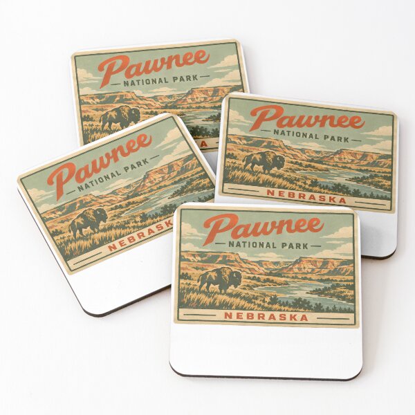 Item preview, Pawnee Nebraska Vintage Bison Prairie Landscape Travel Art designed and sold by LittleArij.