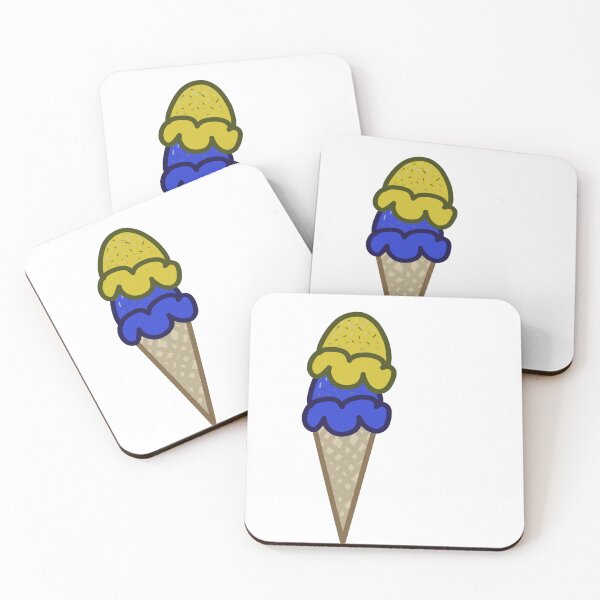 Item preview, Blue and yellow ice cream cone designed and sold by Wondersandstars.