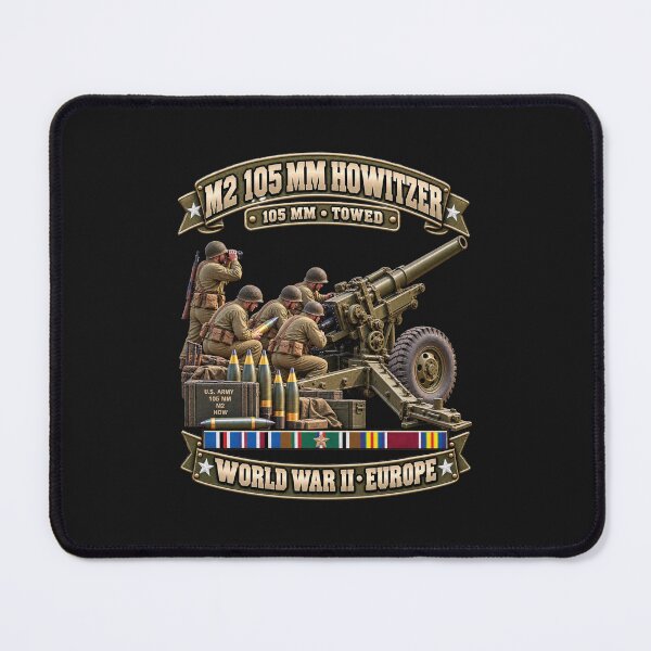 Item preview, M2 105mm, Howitzer, Towed Artillery - World War II SVC - Without Background - 3D - Enhanced designed and sold by Military Insignia Products.
