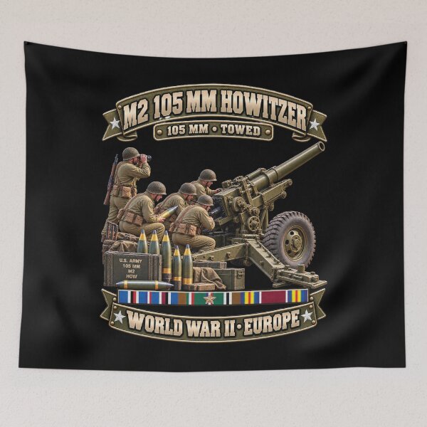 Item preview, M2 105mm, Howitzer, Towed Artillery - World War II SVC - Without Background - 3D - Enhanced designed and sold by Military Insignia Products.