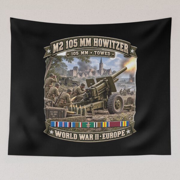 Item preview, M2 105mm, Howitzer, Towed Artillery - World War II SVC - 3D - Enhanced designed and sold by Military Insignia Products.
